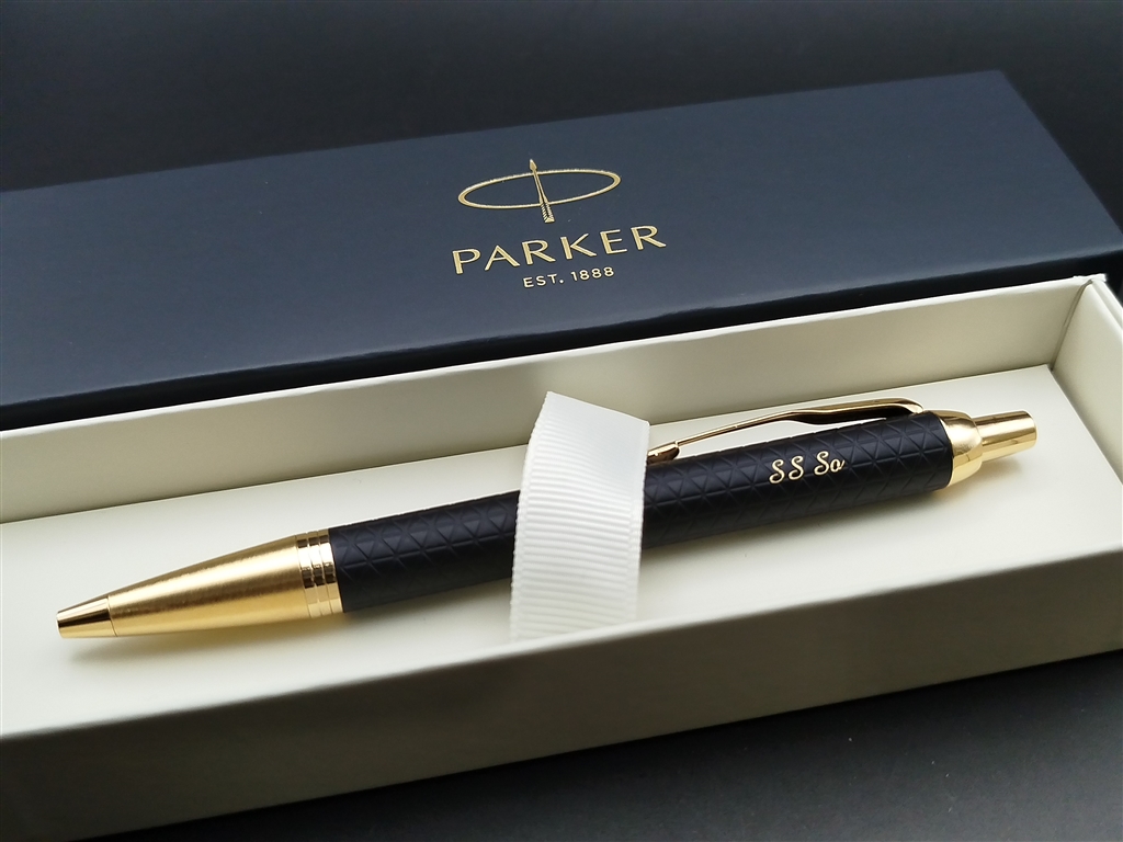 Parker IM Premium系列磨砂黑色三角紋金夾原子筆